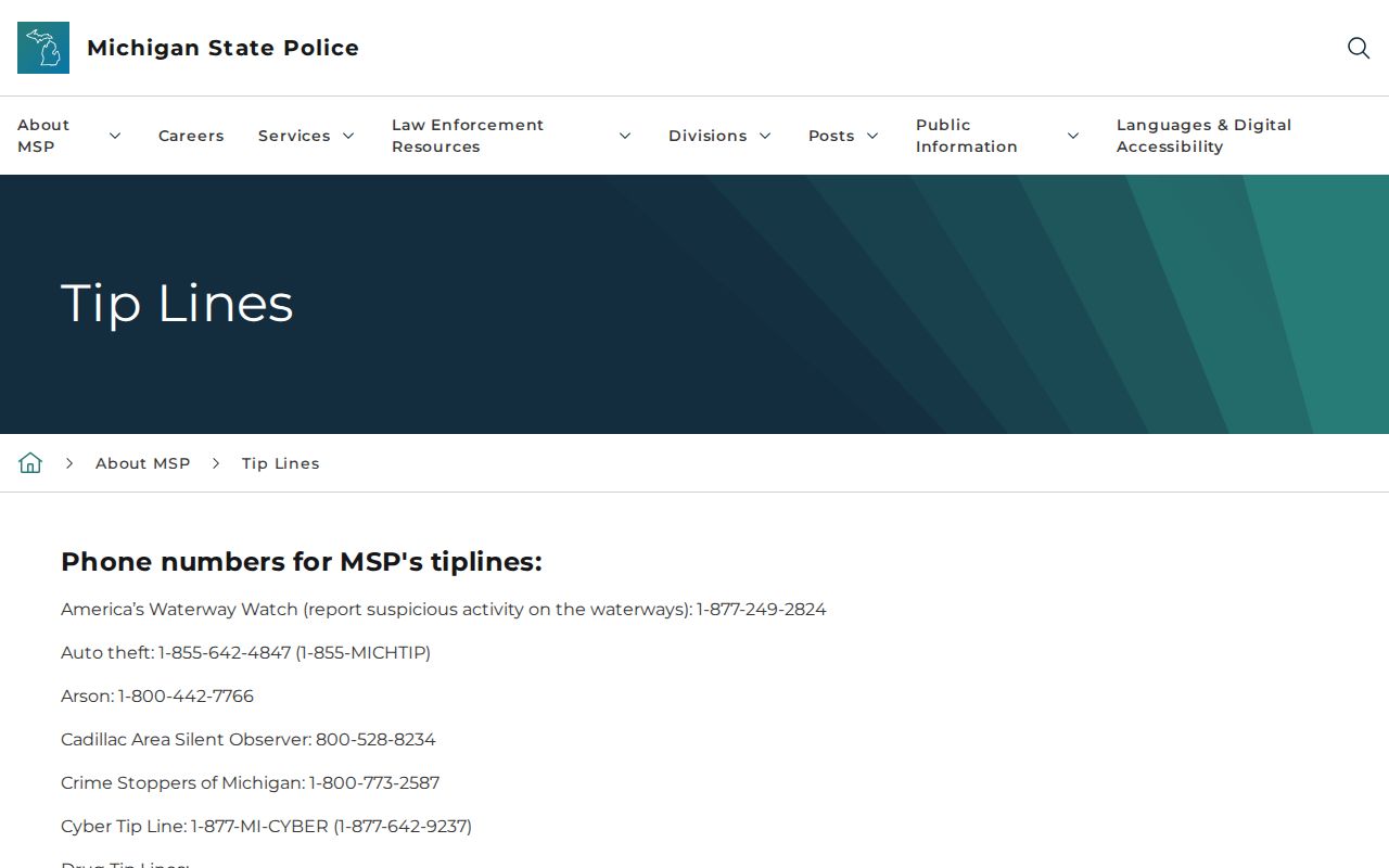 Manistee County most wanted programs: Michigan State Police Crime Stoppers and tip-line page