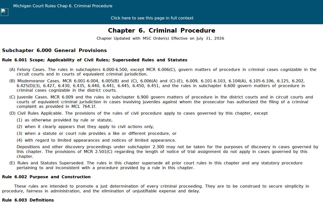 Manistee County bench warrant lookup: Michigan court rule text on public records and failure to appear