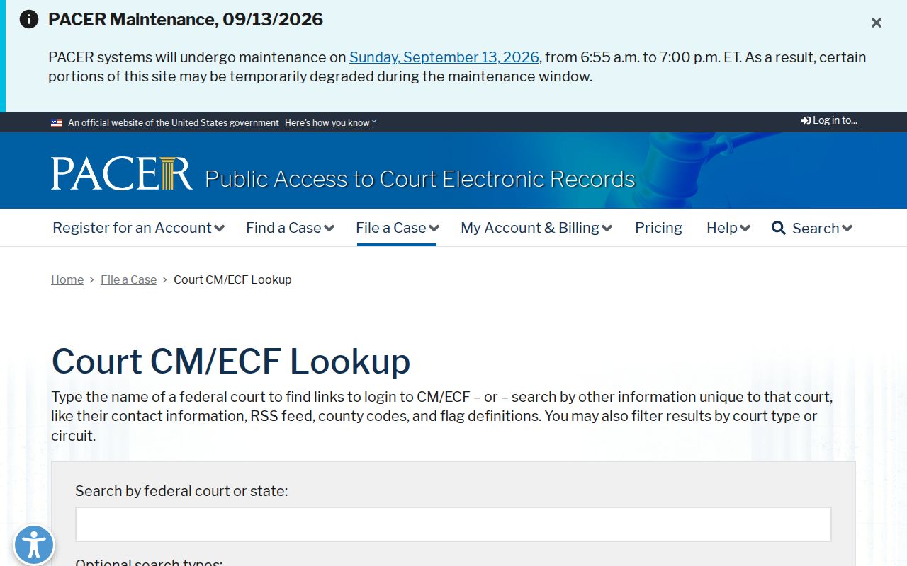 Manistee County arrest warrant lookup: federal court docket lookup and access page