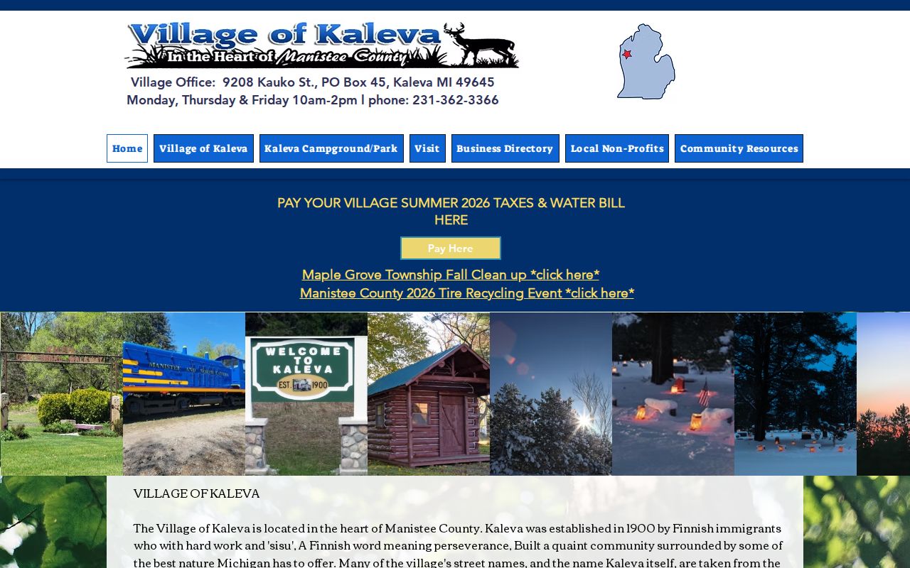 Kaleva warrant records: village civic page and local office context for routing court questions