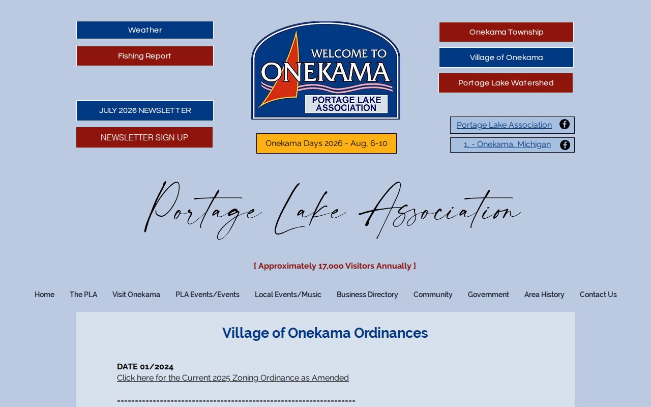 Onekama warrant records: village ordinance index showing municipal citation court routing