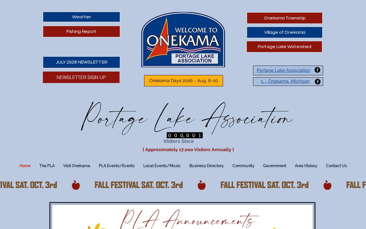 Onekama warrant records: village community page with local office and meeting context